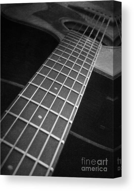 Fretboard Canvas Print featuring the photograph Acoustic Guitar by Andrea Anderegg