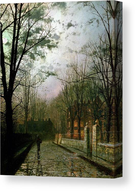 Moonlight Canvas Print featuring the painting After The Shower by John Atkinson Grimshaw