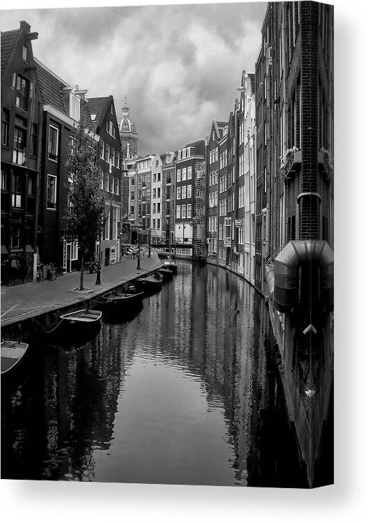 Amsterdam Canvas Print featuring the photograph Amsterdam Canal by Heather Applegate