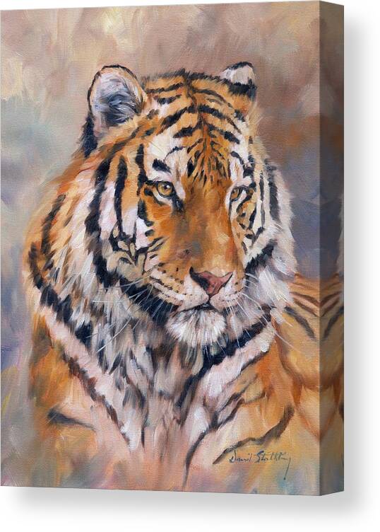 Tiger Canvas Print featuring the painting Amur Tiger by David Stribbling