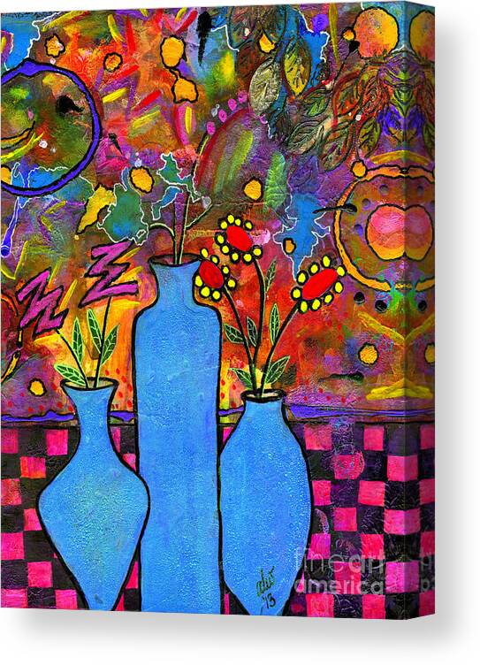 Acrylic Canvas Print featuring the mixed media An Abstract Still Life by Angela L Walker