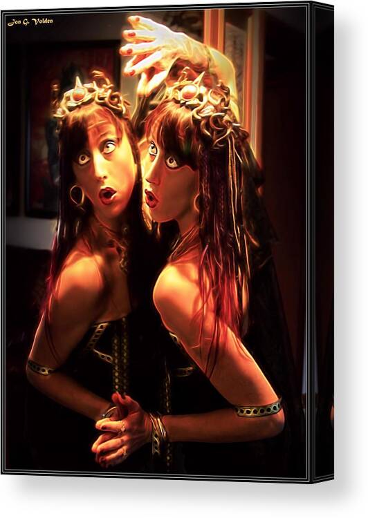 Fantasy Canvas Print featuring the painting An Eye Popping Reflection by Jon Volden
