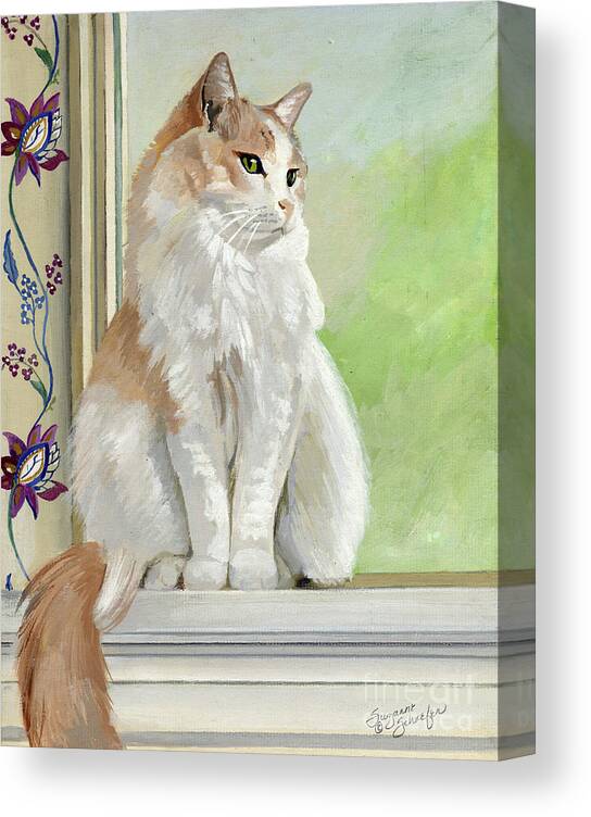 Cats Canvas Print featuring the painting Angel Daydreams by Suzanne Schaefer