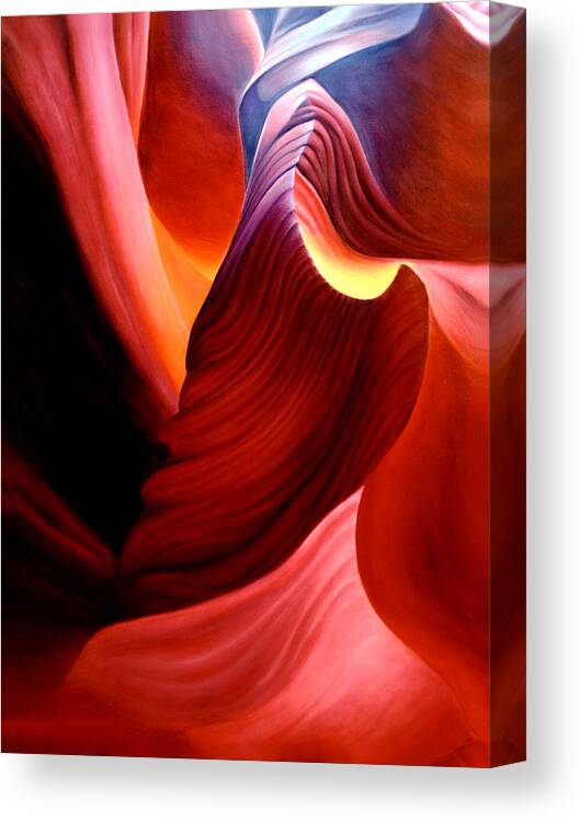 Antelope Canyon Canvas Print featuring the painting Antelope Magic by Anni Adkins