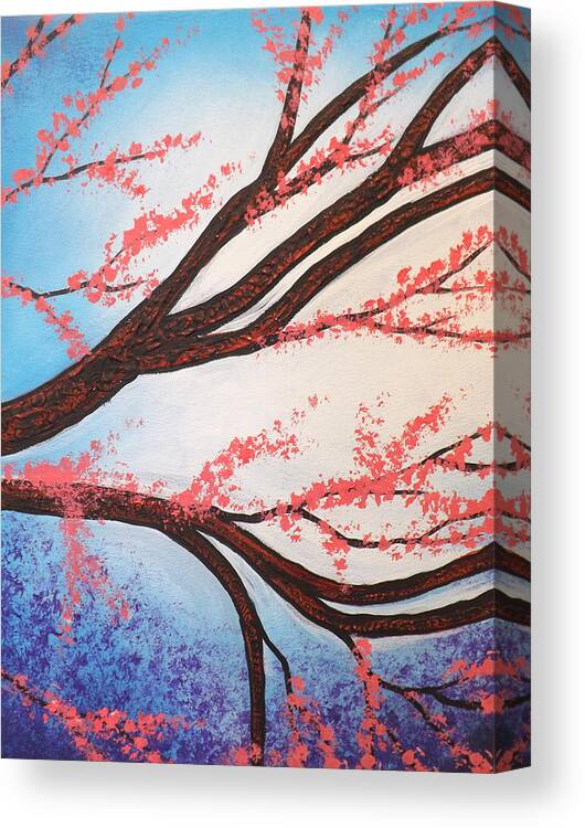 Asian Bloom Triptych Canvas Print featuring the painting Asian Bloom Triptych 2 by Darren Robinson