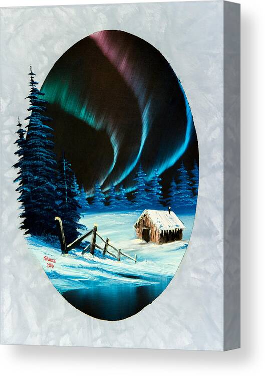 Landscape Canvas Print featuring the painting Aurora's Beauty by Chris Steele