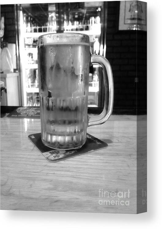 Beer Canvas Print featuring the photograph Black n white cold beer by WaLdEmAr BoRrErO
