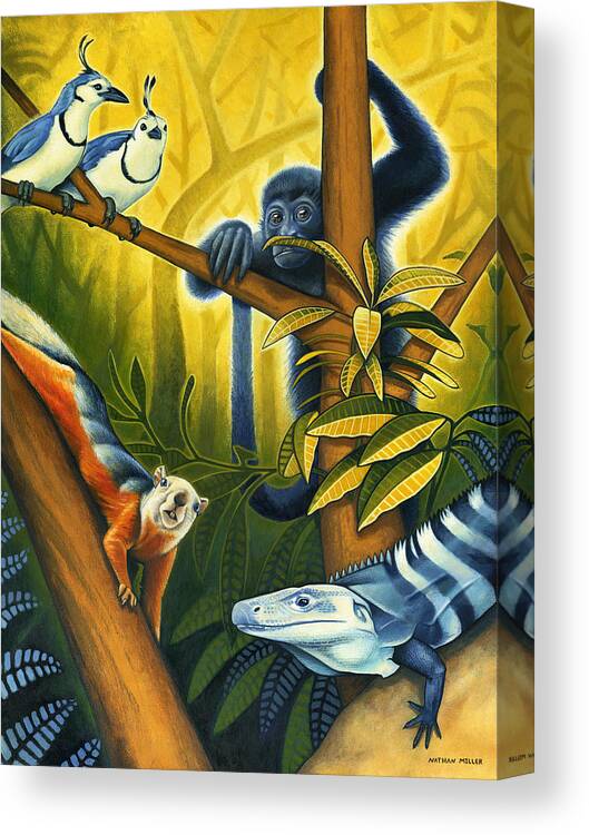 Jungle Canvas Print featuring the painting Backyard Jungle by Nathan Miller