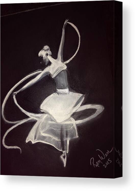 Ballet Canvas Print featuring the painting Ballerina by Renee Michelle Wenker