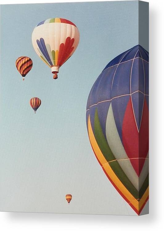 Colorful Canvas Print featuring the photograph Balloons High in the Sky by Belinda Lee