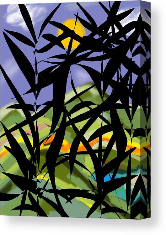 Bamboo Canvas Print featuring the digital art Bamboo by Christine Fournier