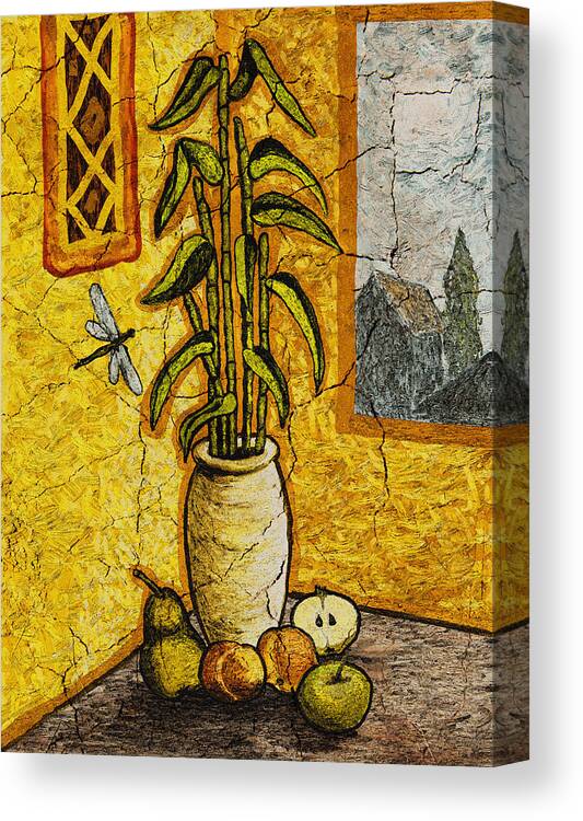 Bamboo Canvas Print featuring the digital art Bamboo by Sergey Khreschatov