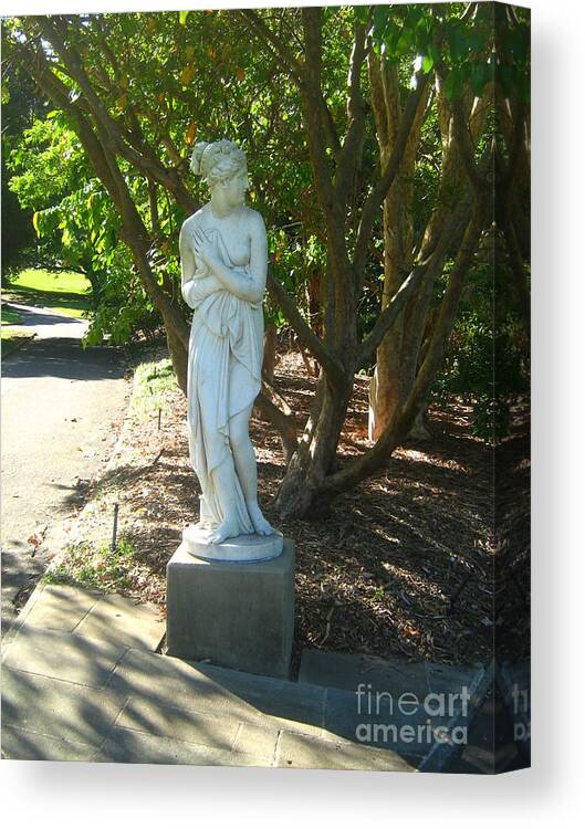 Statue Canvas Print featuring the photograph Bashful Maiden by Leanne Seymour