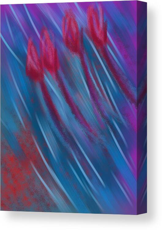 Abstract Canvas Print featuring the painting Basie Blue Goes to School by Christina Wedberg