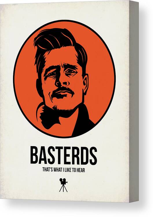 Movies Canvas Print featuring the digital art Basterds Poster 1 by Naxart Studio