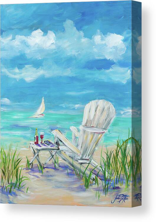 Beach Canvas Print featuring the painting Beach Lounging by Julie Derice