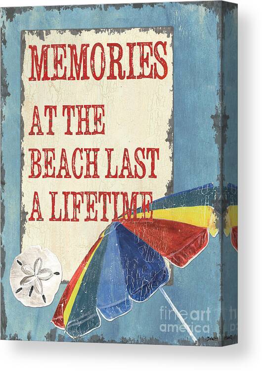 Beach Canvas Print featuring the painting Beach Time 3 by Debbie DeWitt
