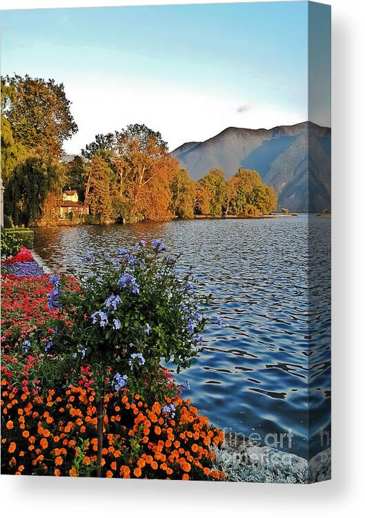 Travel Canvas Print featuring the photograph Beauty of Lake Lugano by Elvis Vaughn