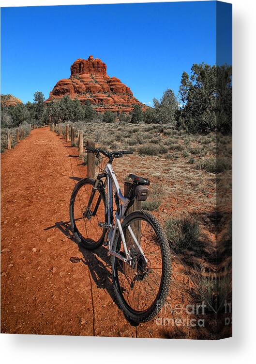 Bike Canvas Print featuring the photograph Bell Rock Trail by Jason Abando