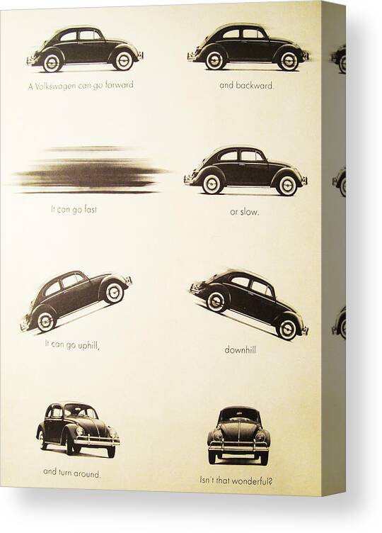 Vw Beetle Canvas Print featuring the digital art Benefits of a Volkwagen by Georgia Fowler