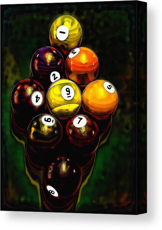 Billiards Canvas Print featuring the mixed media Billiards Art - Your Break 6 by Lesa Fine