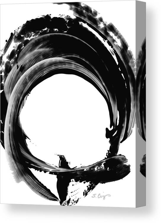 Abstract Canvas Print featuring the painting Black Magic 304 by Sharon Cummings by Sharon Cummings