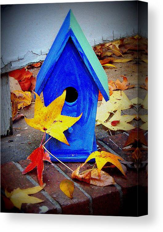 Bird House Canvas Print featuring the photograph Blue Bird House by Rodney Lee Williams