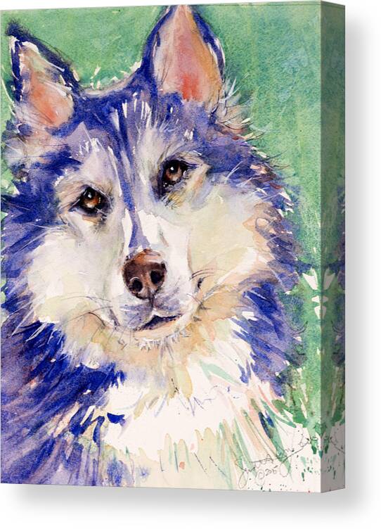 Dog Canvas Print featuring the painting Blue by Judith Levins