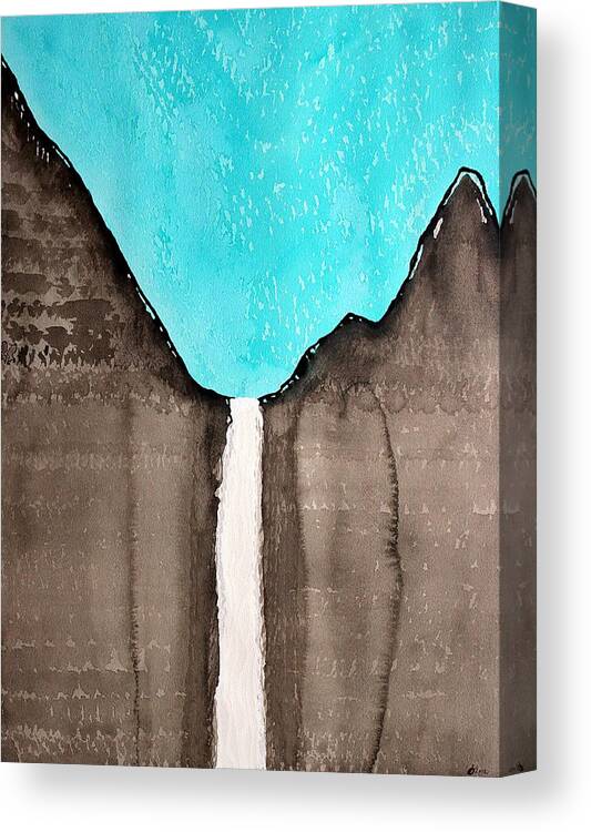 Water Canvas Print featuring the painting Bridalveil Fall original painting SOLD by Sol Luckman