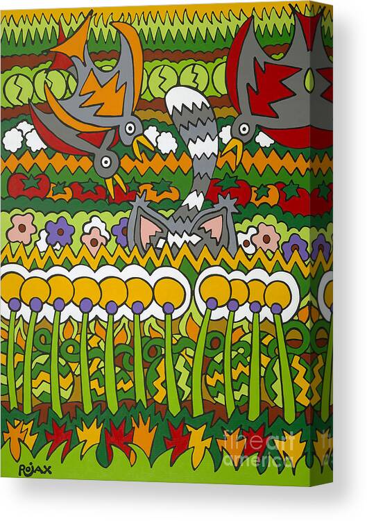 Garden Canvas Print featuring the painting Busted by Rojax Art