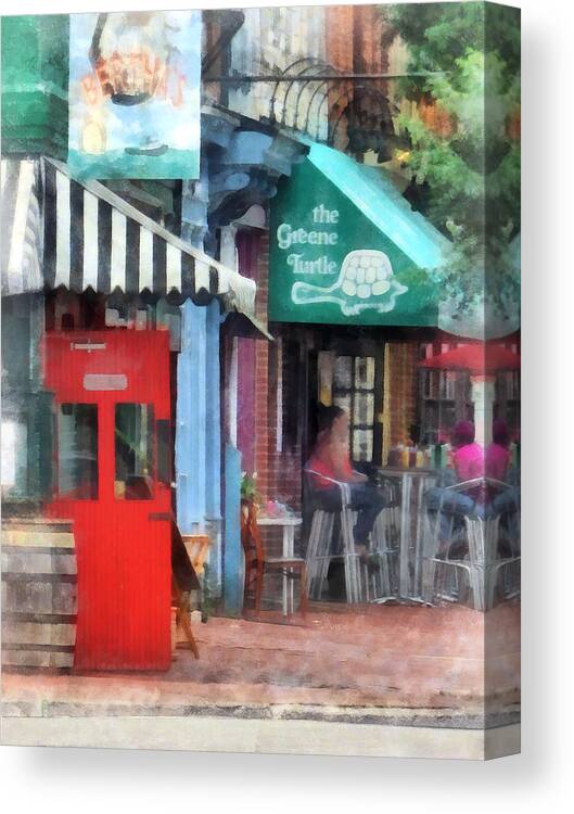 Fells Point Canvas Print featuring the photograph Cafe Fells Point MD by Susan Savad
