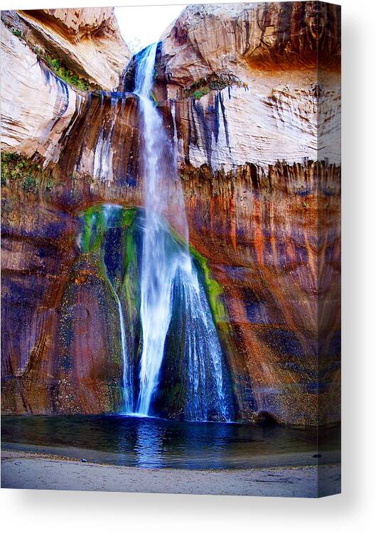 Escalante Canvas Print featuring the photograph Calf Creek Falls by Tranquil Light Photography