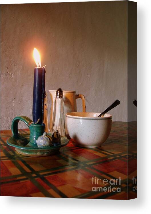 Still Life Canvas Print featuring the photograph Candle light by Joe Cashin