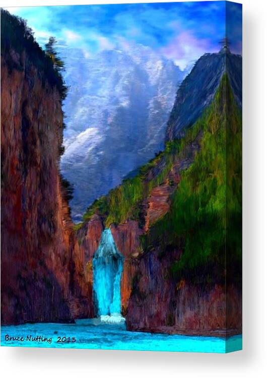 Waterfall Canvas Print featuring the painting Canyon Falls by Bruce Nutting