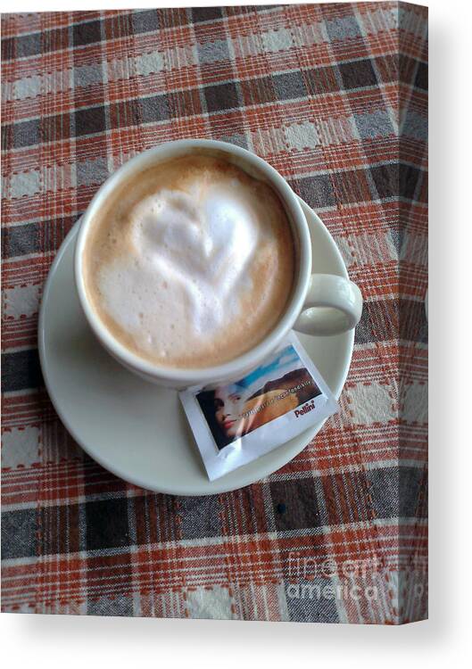 Cappuccino Canvas Print featuring the photograph Cappuccino Love by Ausra Huntington nee Paulauskaite