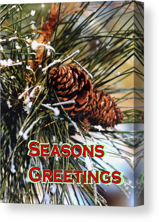 Greeting Card Canvas Print featuring the mixed media Card for the Winter by Kae Cheatham