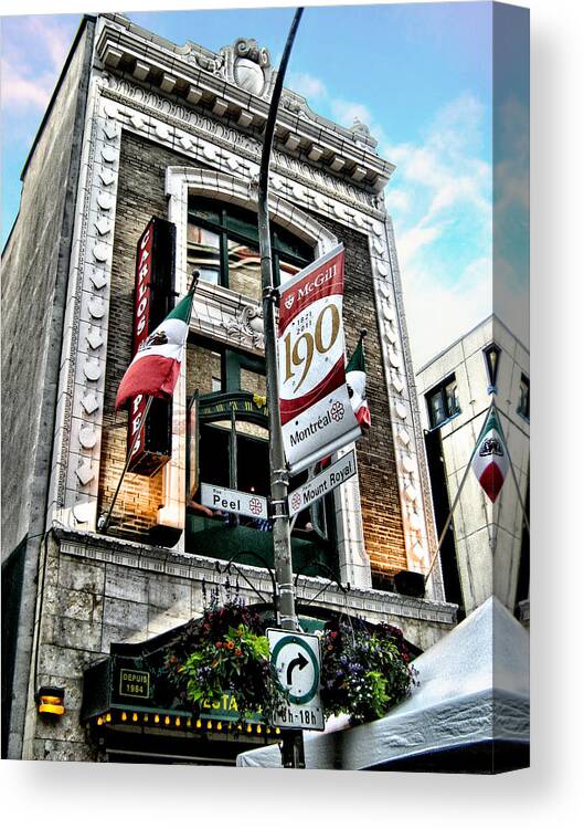 Carlos Canvas Print featuring the photograph Carlos and Pepe's Montreal Mexican Bar by Shawn Dall