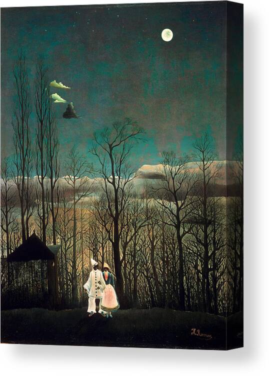 Henri Rousseau Canvas Print featuring the painting Carnival Evening by Henri Rousseau