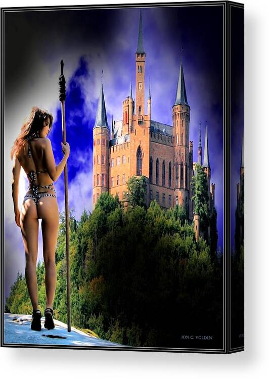 Fantasy Canvas Print featuring the photograph Castle Guard by Jon Volden