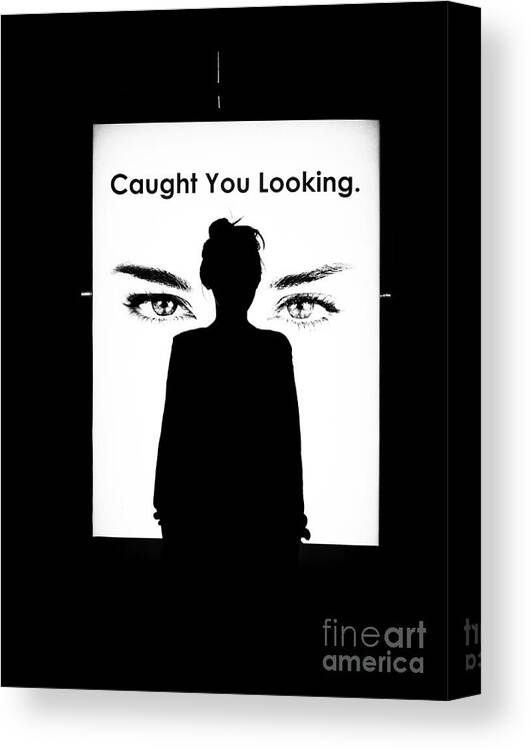 Abstract Canvas Print featuring the photograph Caught You Looking B W by Fei A