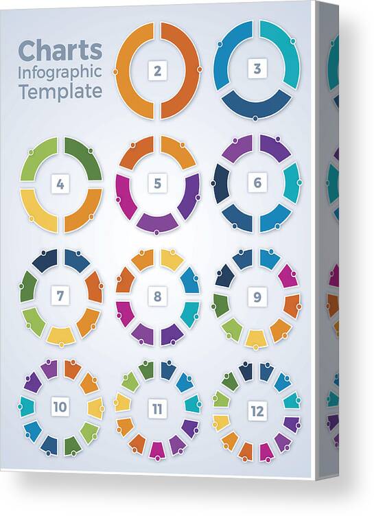 Sequential Series Canvas Print featuring the drawing Charts Infographic Template Graphs by Filo