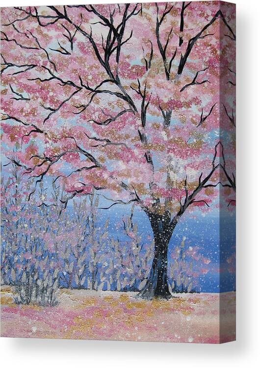 Cherry Blossom Canvas Print featuring the painting Cherry Blossom by Cathy Jacobs