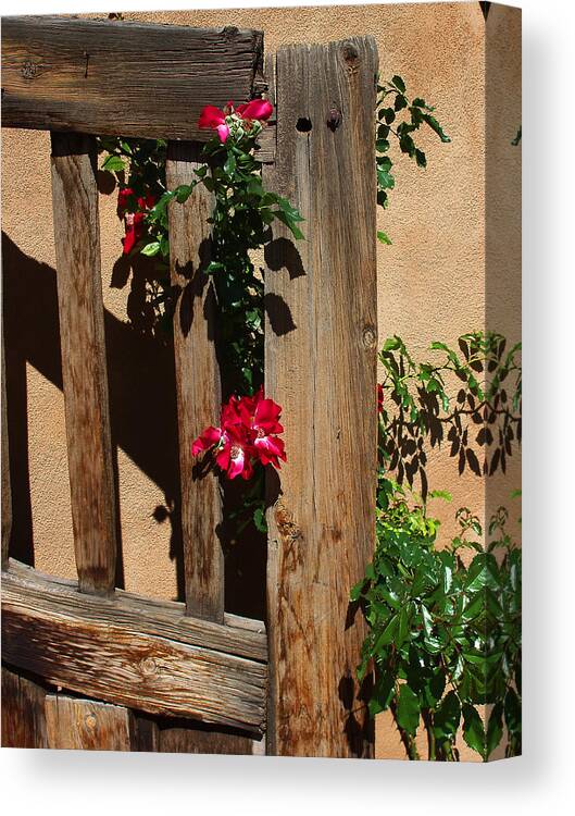 Chimayo Canvas Print featuring the photograph Chimayo Gate by Shirin McArthur