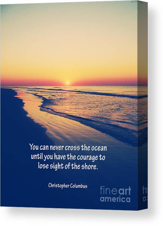 Columbus Canvas Print featuring the photograph Christopher Columbus Quote by Phil Perkins