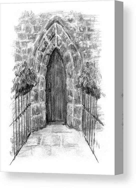 Abbey Canvas Print featuring the painting English Church Door by Sarah Parks