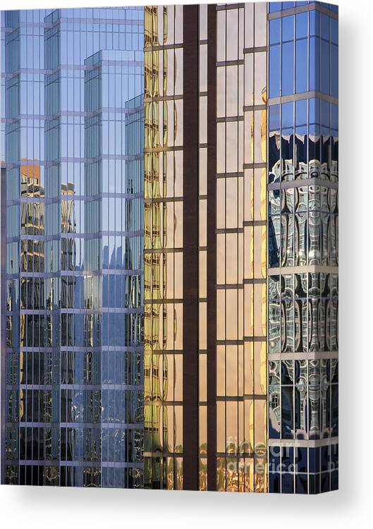 Urban Canvas Print featuring the photograph City Reflections by Sandra Bronstein
