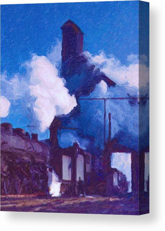 Art Canvas Print featuring the digital art Coal Station by Chuck Mountain