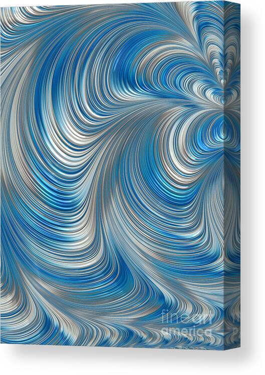 Cobolt Abstract Canvas Print featuring the digital art Cobolt Flow by John Edwards