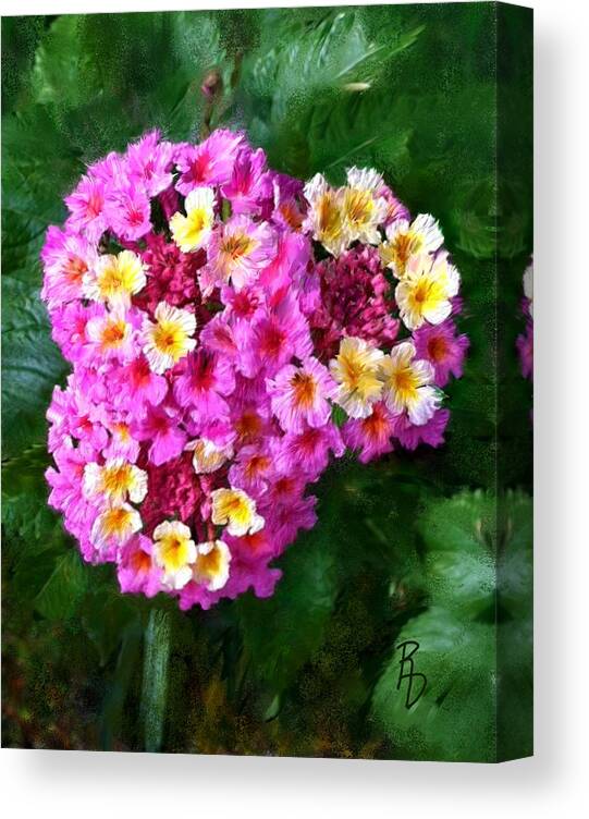 Floral Canvas Print featuring the digital art Colorful Cluster by Ric Darrell