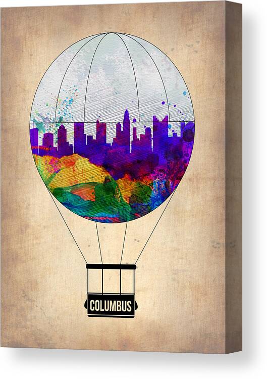 Columbus Canvas Print featuring the painting Columbus Air Balloon by Naxart Studio